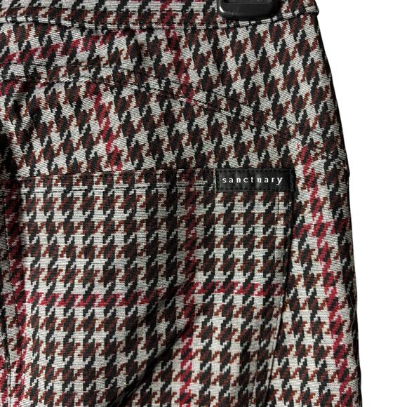 Anthropologie Sanctuary Red Plaid Houndstooth Skinny Pants Womens Medium NWT* - Picture 6 of 10
